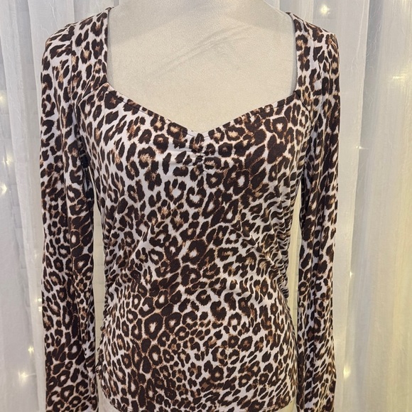 Guess Tops - Guess Leopard Print Long Sleeve Top